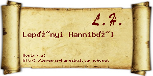 Lepényi Hannibál névjegykártya